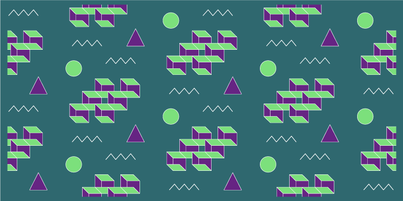 Színes blokkformák vinil szőnyeg szüret - TenStickers