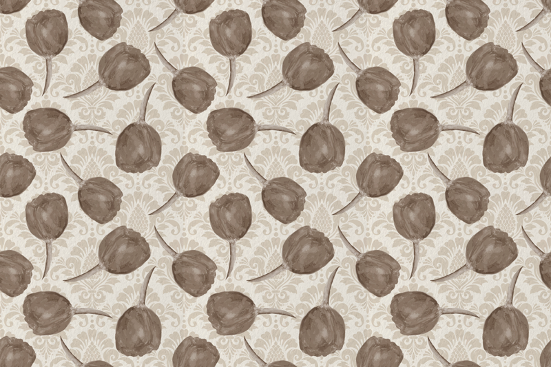 Gyengéd botanikai motívum vinil szőnyeg virágok és növények - TenStickers