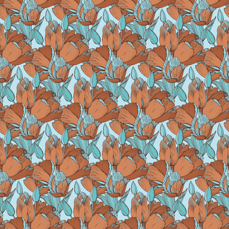 Virágos virágzási terv vinil szőnyeg mások - TenStickers