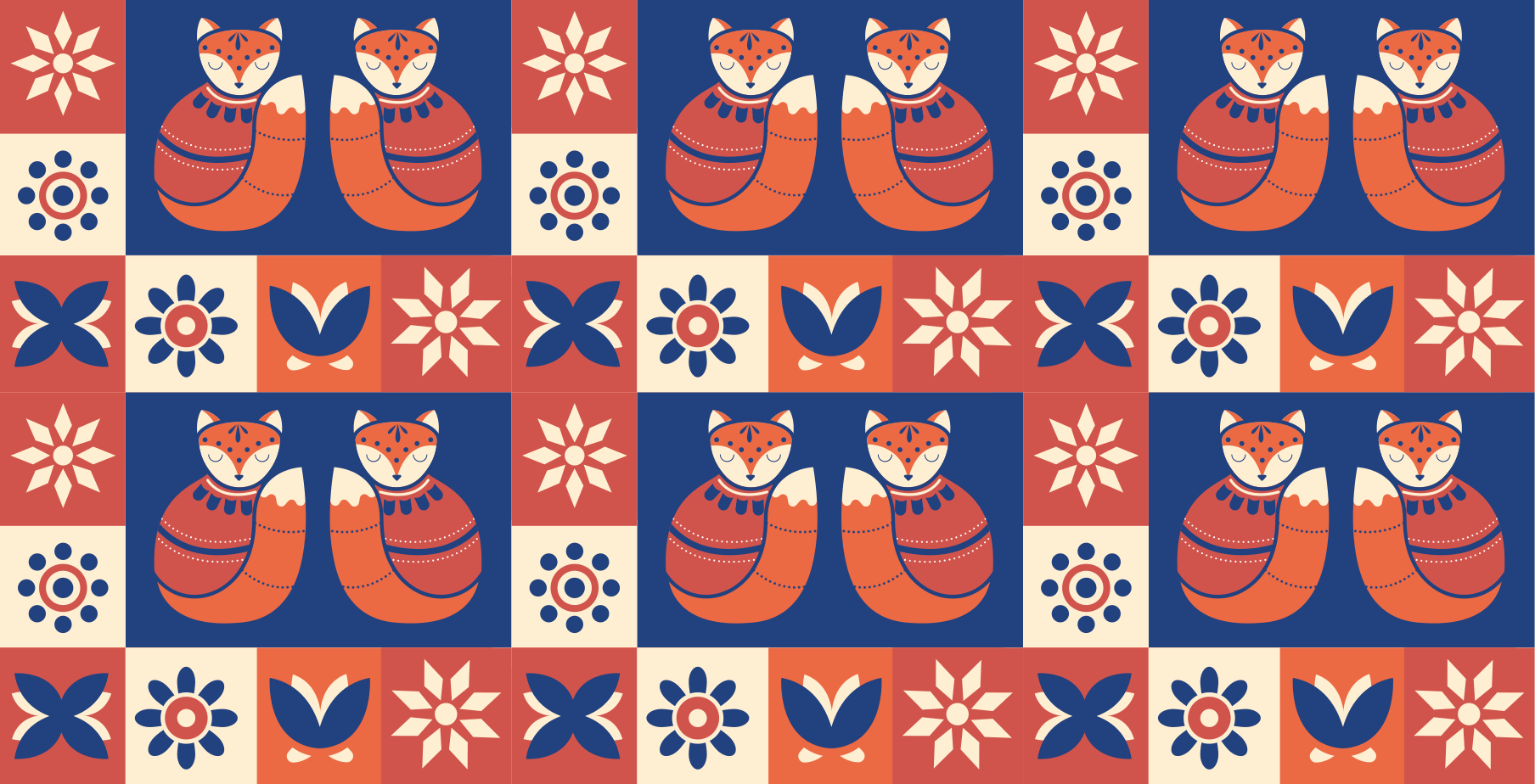 Hagyományos stílusú állatmintás északi szőnyeg - TenStickers