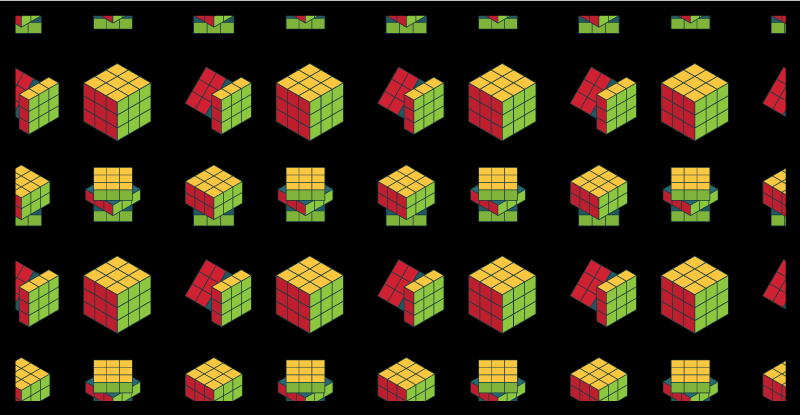 Rubik-kocka mintája vinil szőnyeg Játékok - TenStickers