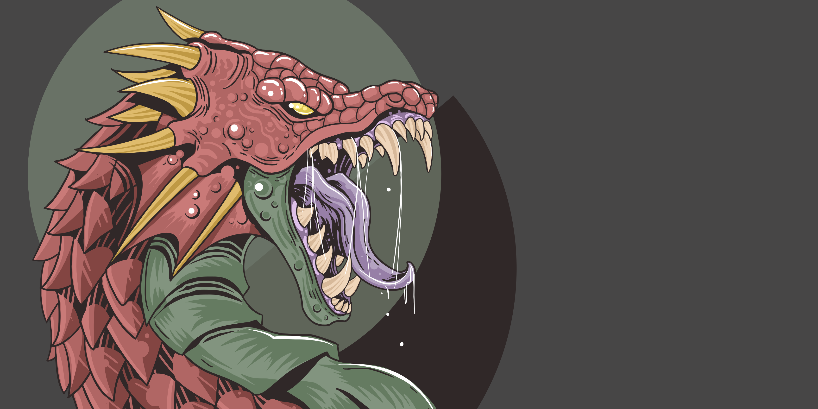 Sárkányfej illusztráció vinil szőnyeg tinik - TenStickers