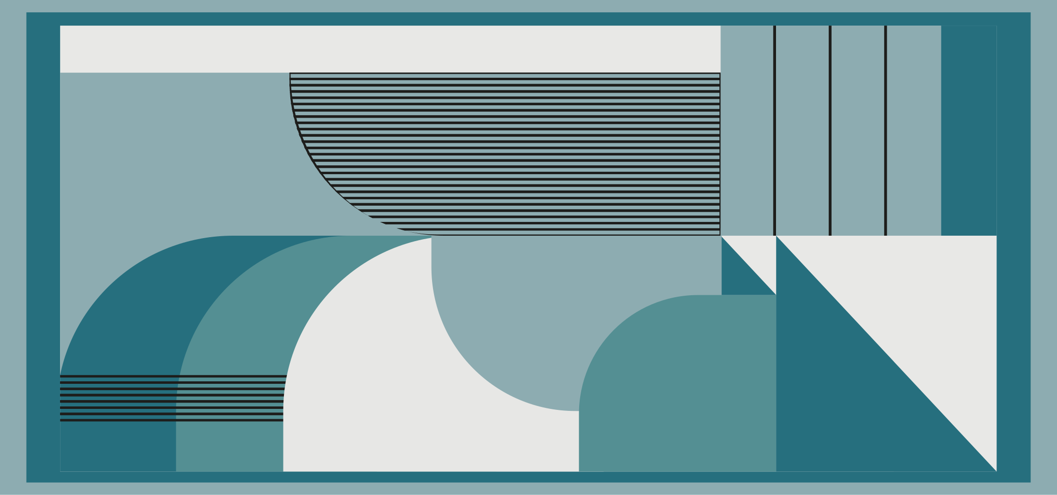 Kék absztrakt geometriai alakzatok vinil szőnyeg modern - TenStickers