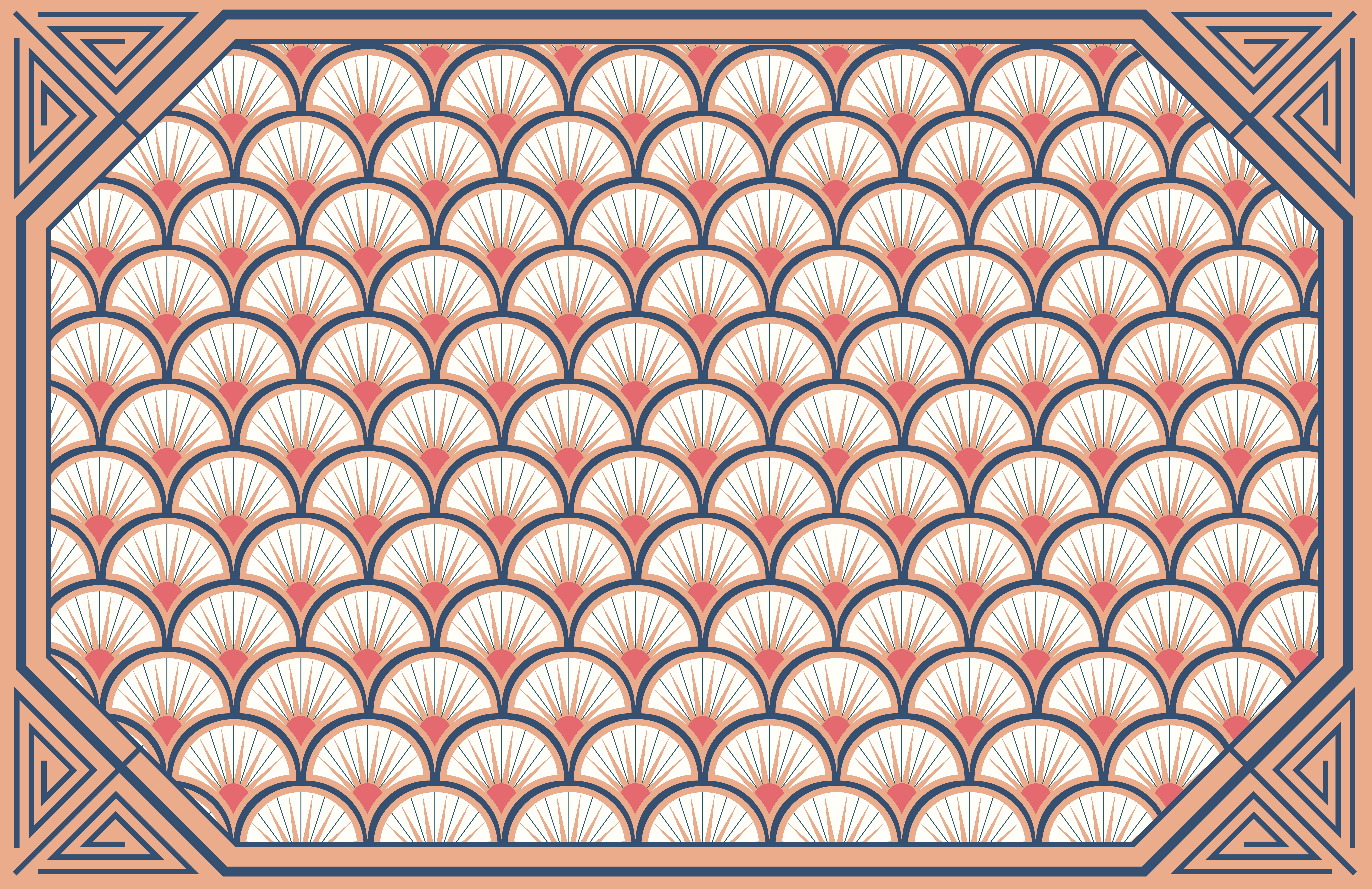 Kagyló motívum vinil szőnyeg csempe hatás - TenStickers