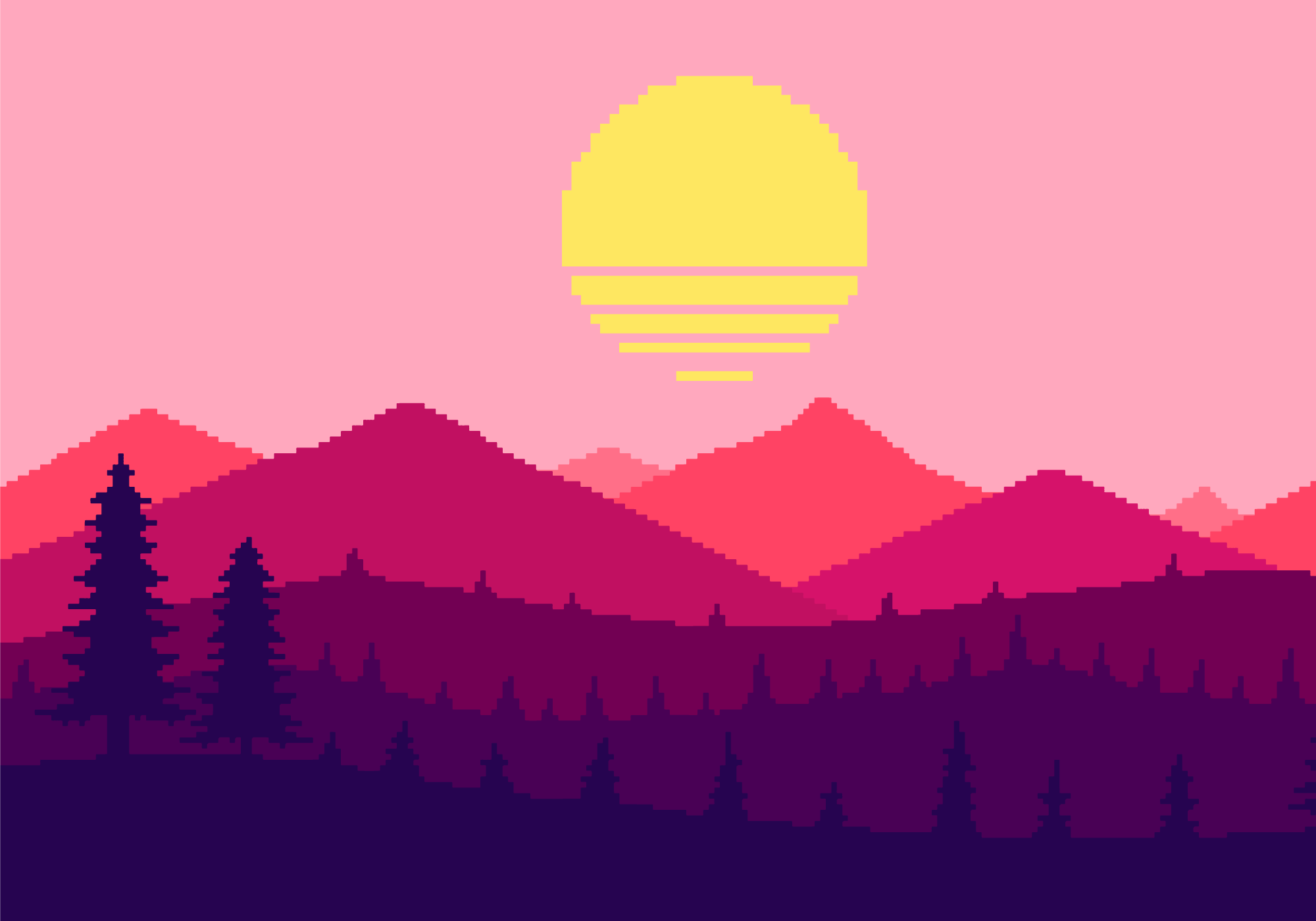 Naplemente hegyi kilátás vinil szőnyeg természet - TenStickers