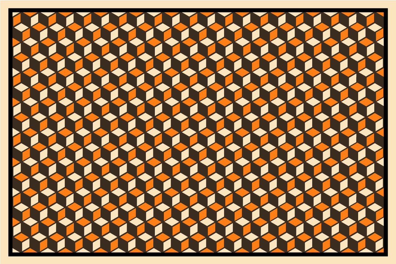 élénk hatszögletű formák vinil szőnyeg geometriai - TenStickers