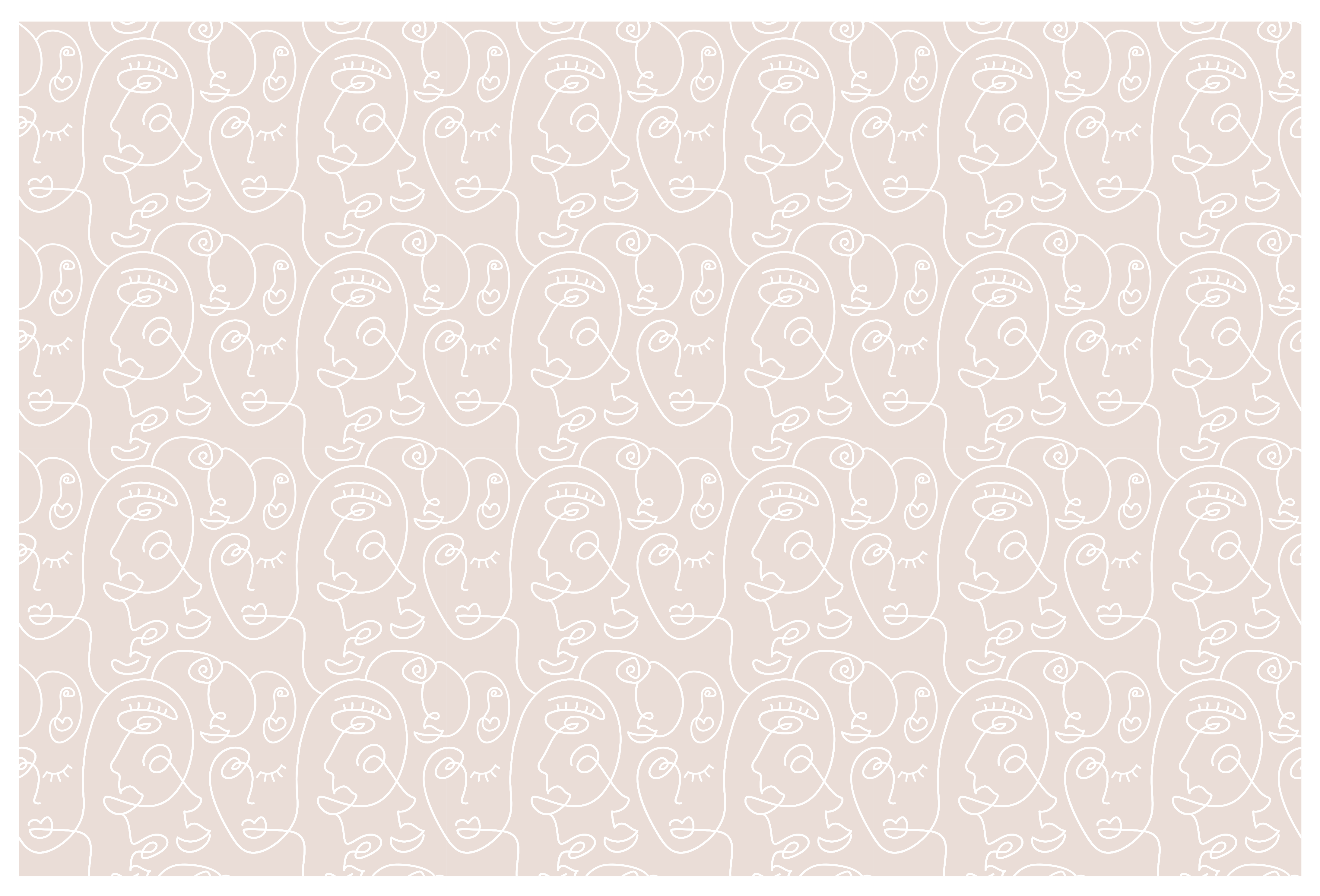 Minimalista vonal arcképek vinil szőnyeg modern - TenStickers