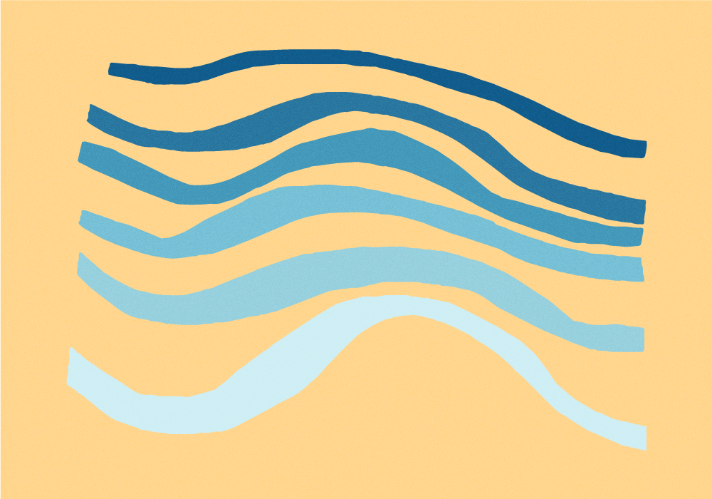 ívelt hullám motívum vinil szőnyeg minimalista - TenStickers