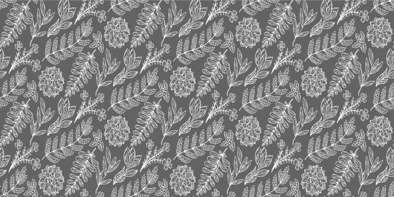 Virágos lombozat minta vinil szőnyeg virágok és növények - TenStickers