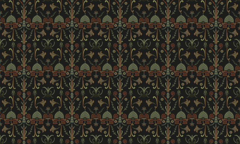 Díszes botanikai minták vinil szőnyeg szüret - TenStickers