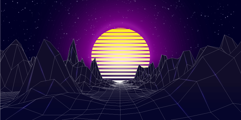 Retro futurisztikus táj vinil szőnyeg modern - TenStickers