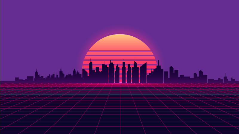 Vaporwave sunset 80-as évek stílusú vintage padlószőnyeg - TenStickers