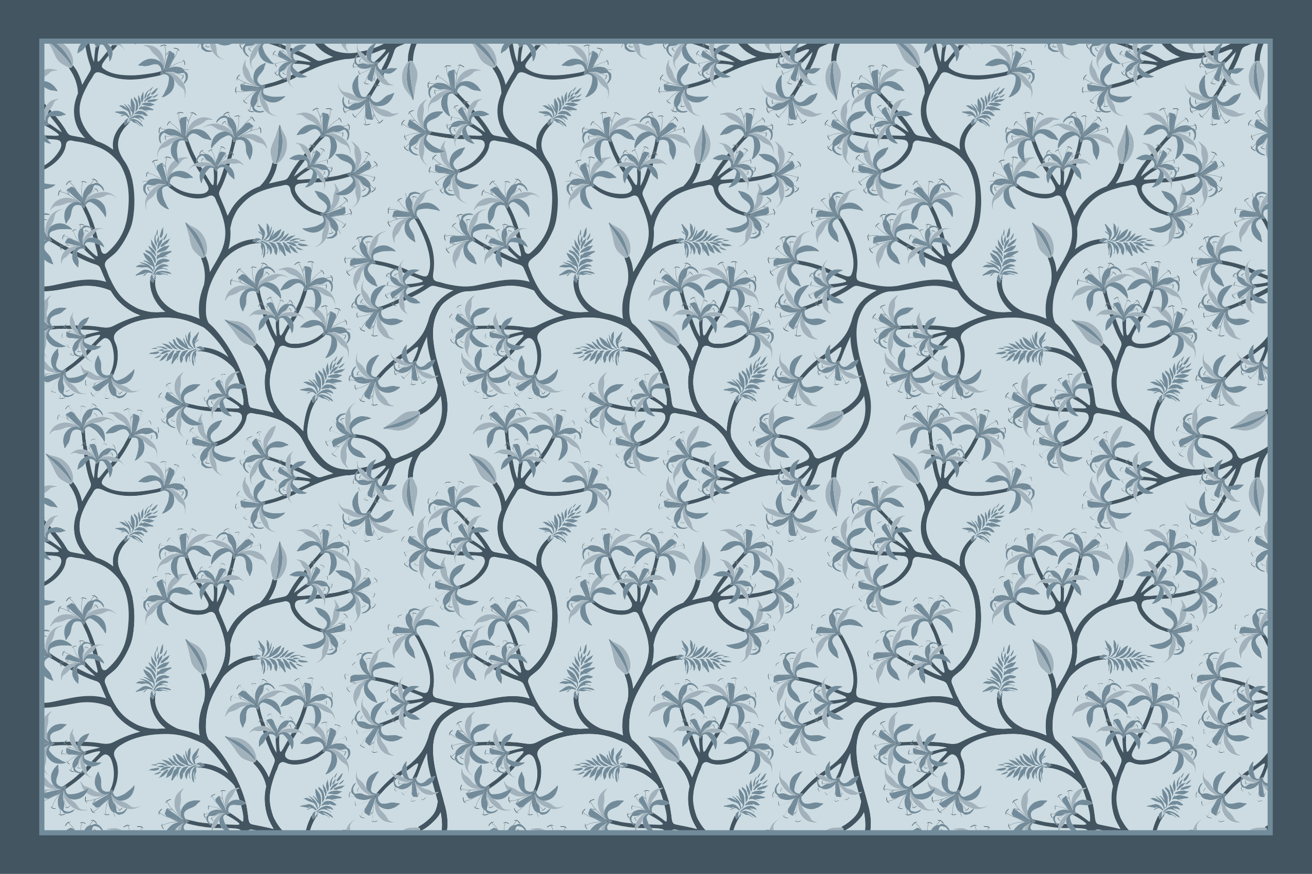 Botanikai sziluett minta vinil szőnyeg virágok és növények - TenStickers