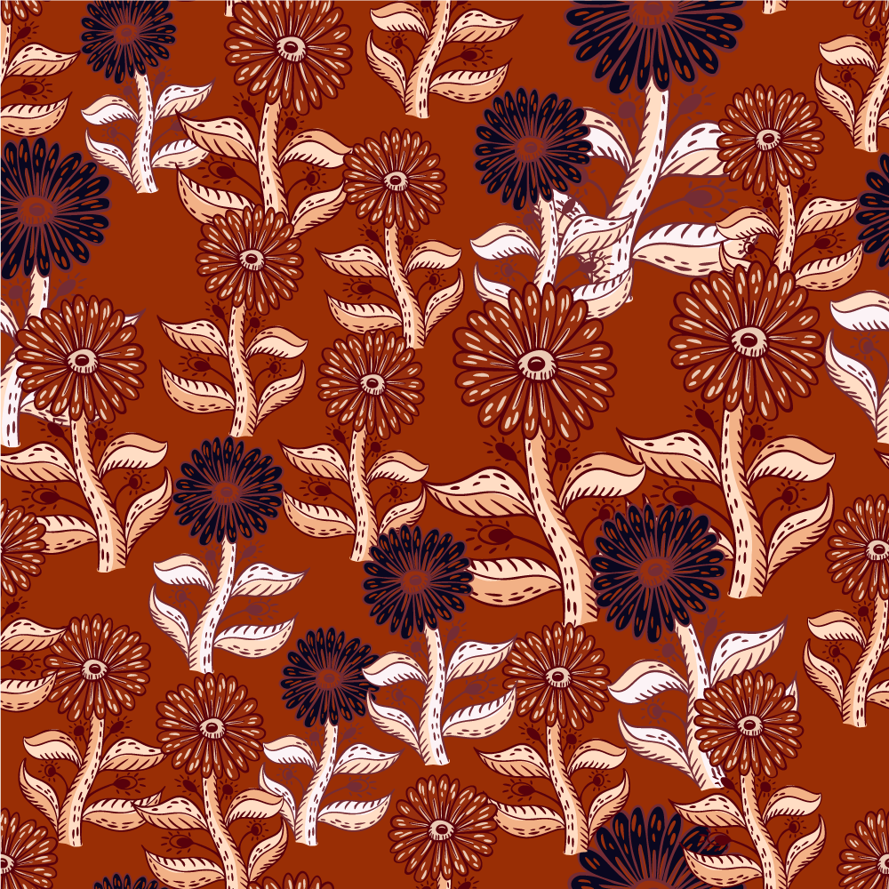 Virágmintás harmónia vinil szőnyeg virágok és növények - TenStickers