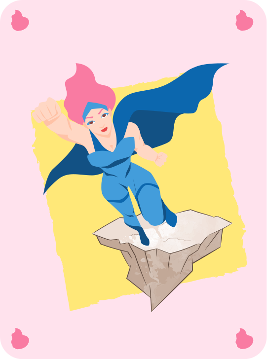 Szuperhős lány rózsaszín hajú gyerek vinil szőnyeg - TenStickers