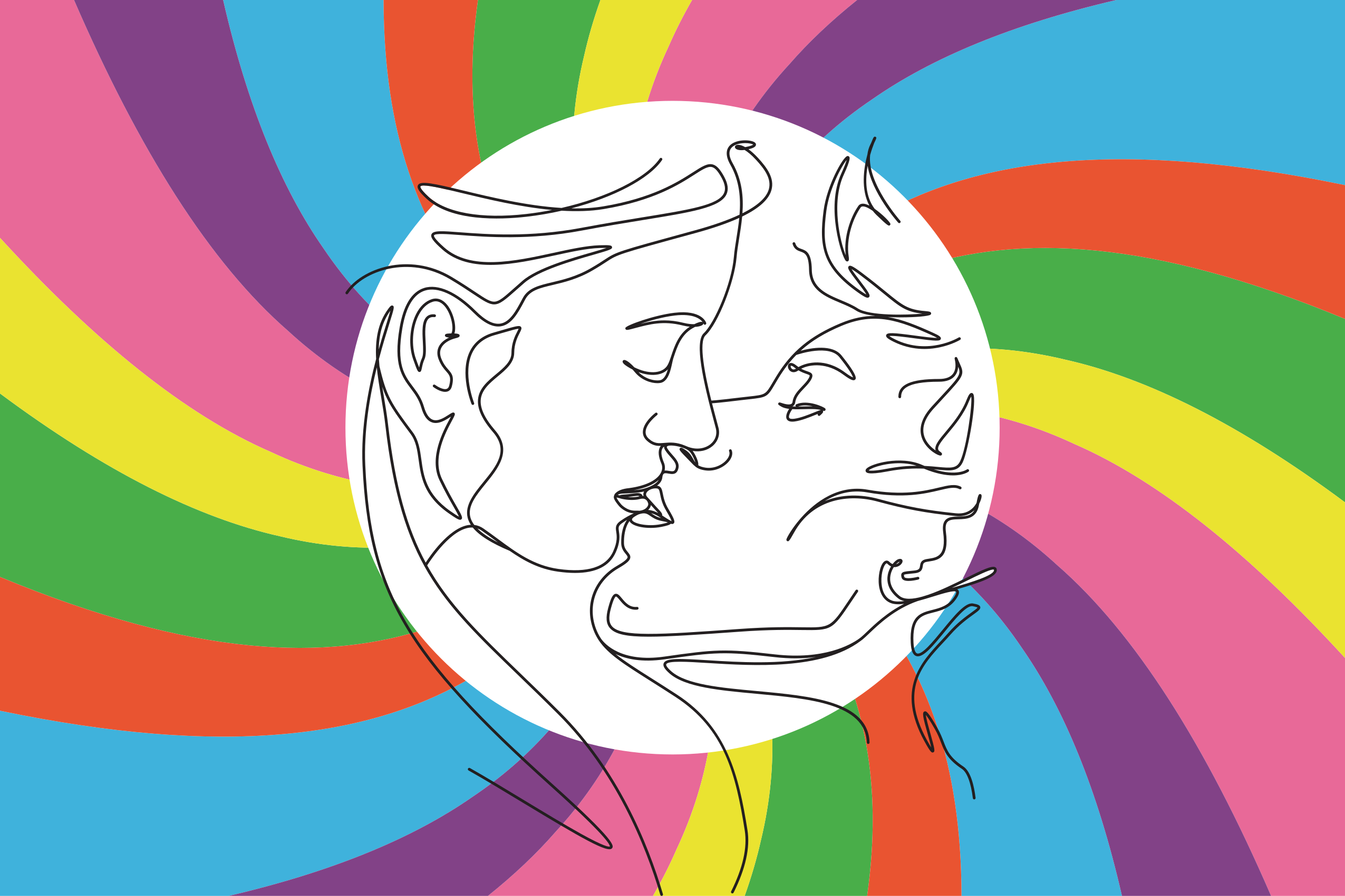 vinil szőnyeg mások színes csók sziluett - TenStickers