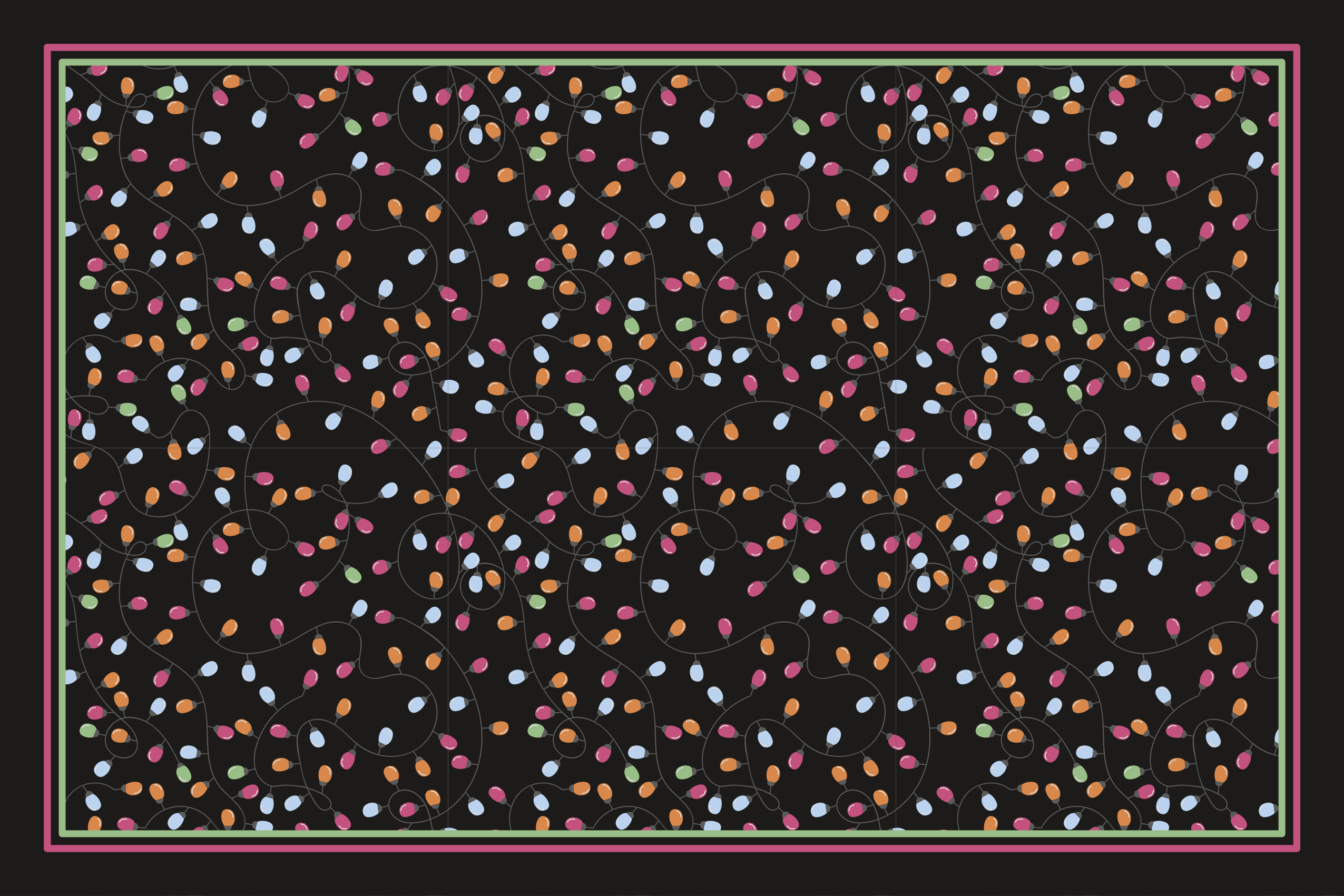 Boldog fények karácsonyi dekorációjú karácsonyi vinil szőnyeg - TenStickers