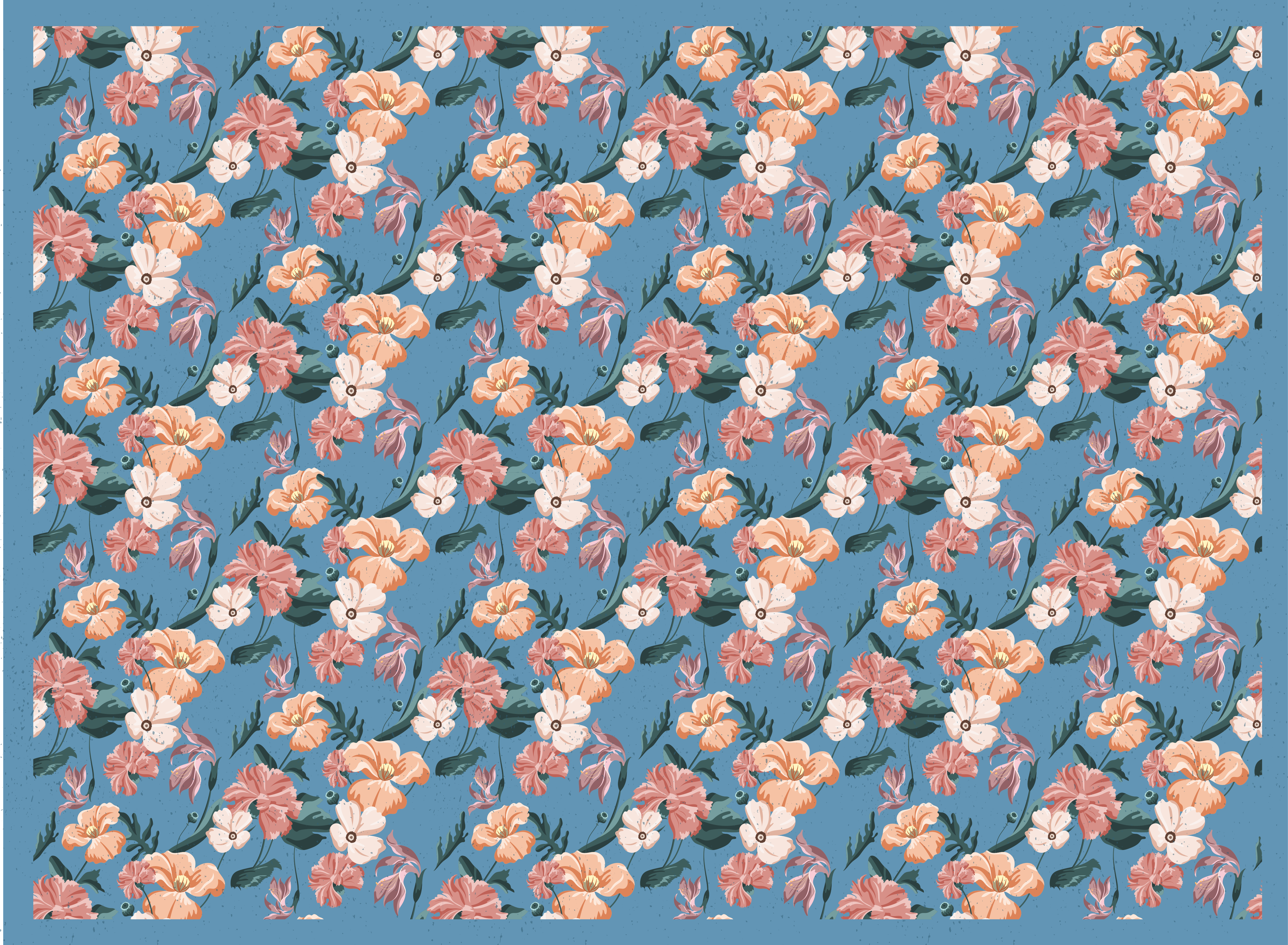 Virágos virágmintás vinil szőnyeg virágok és növények - TenStickers