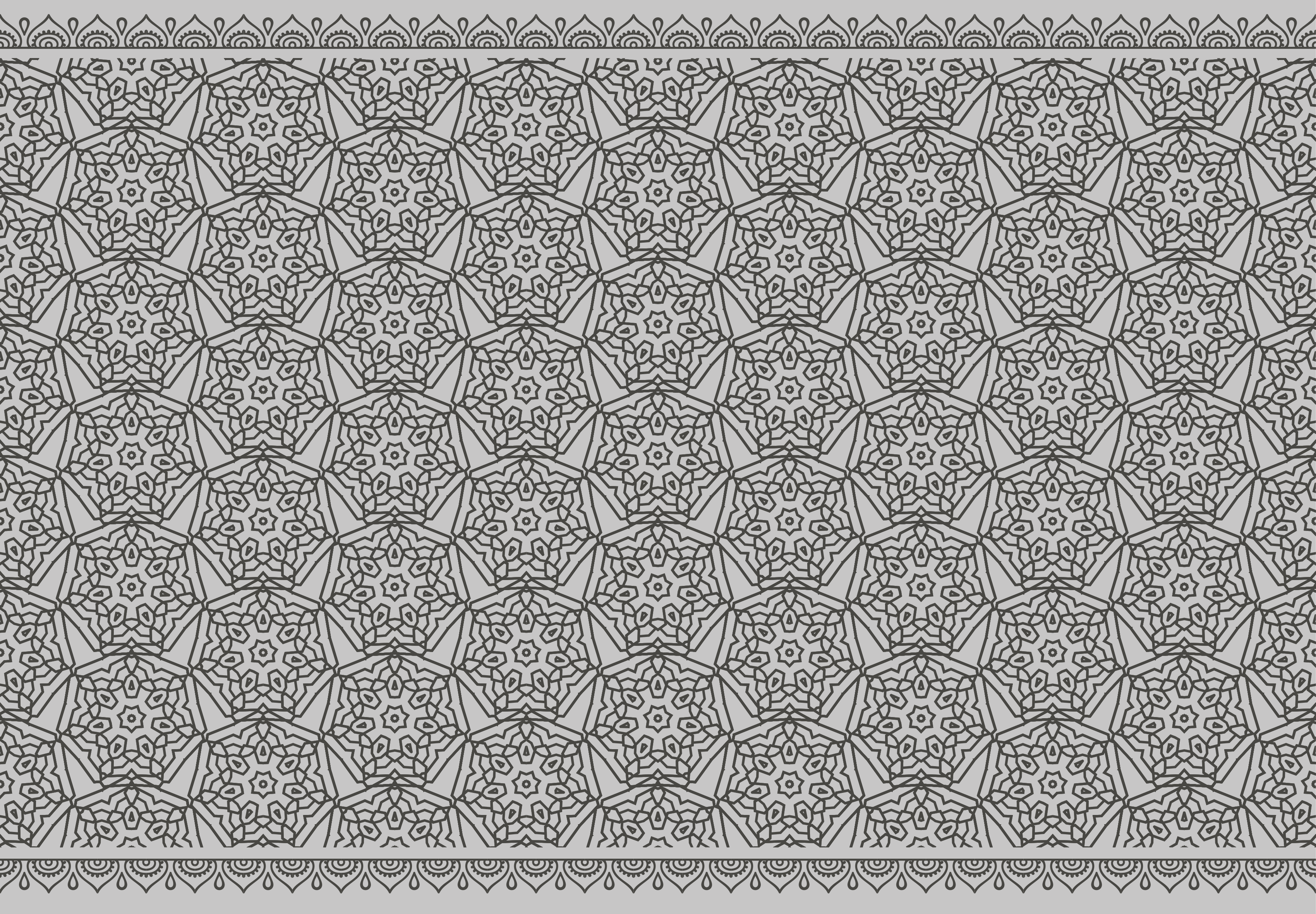 Absztrakt arab csempe stílusú geometrikus vinil szőnyeg - TenStickers