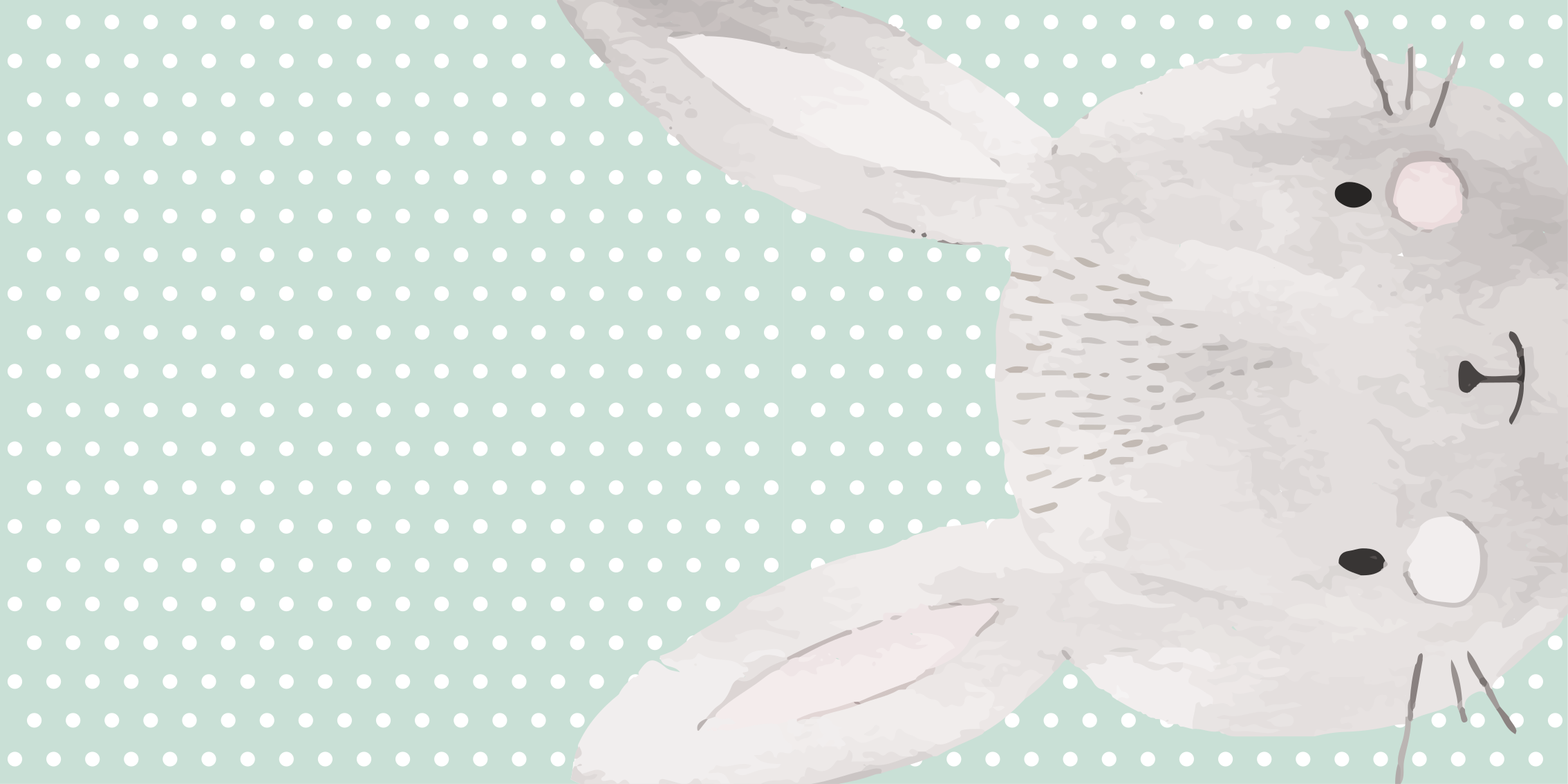 Pontozott fehér nyuszi állatszőnyeg - TenStickers