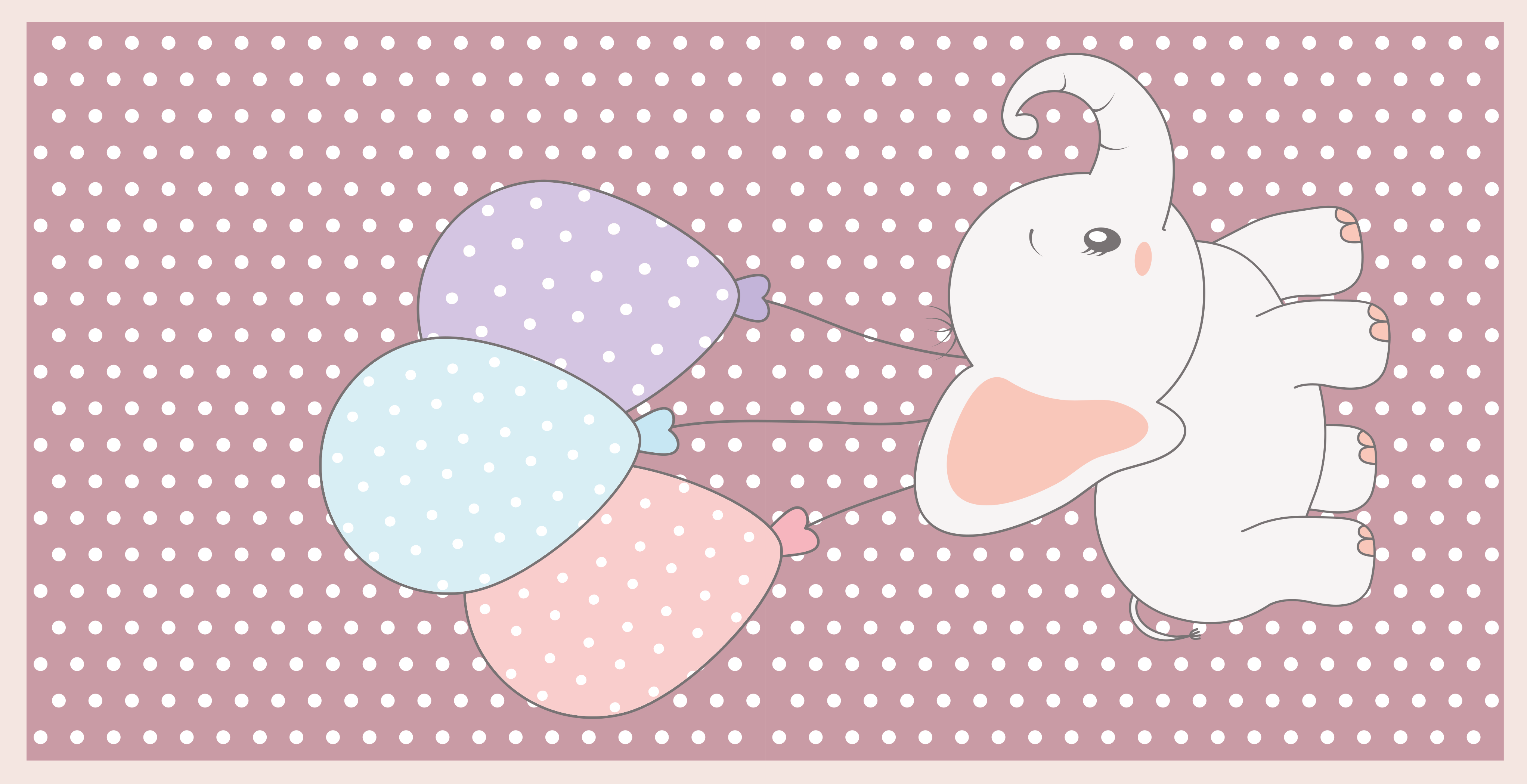 vinil szőnyeg óvodák elefánt lufi játék - TenStickers