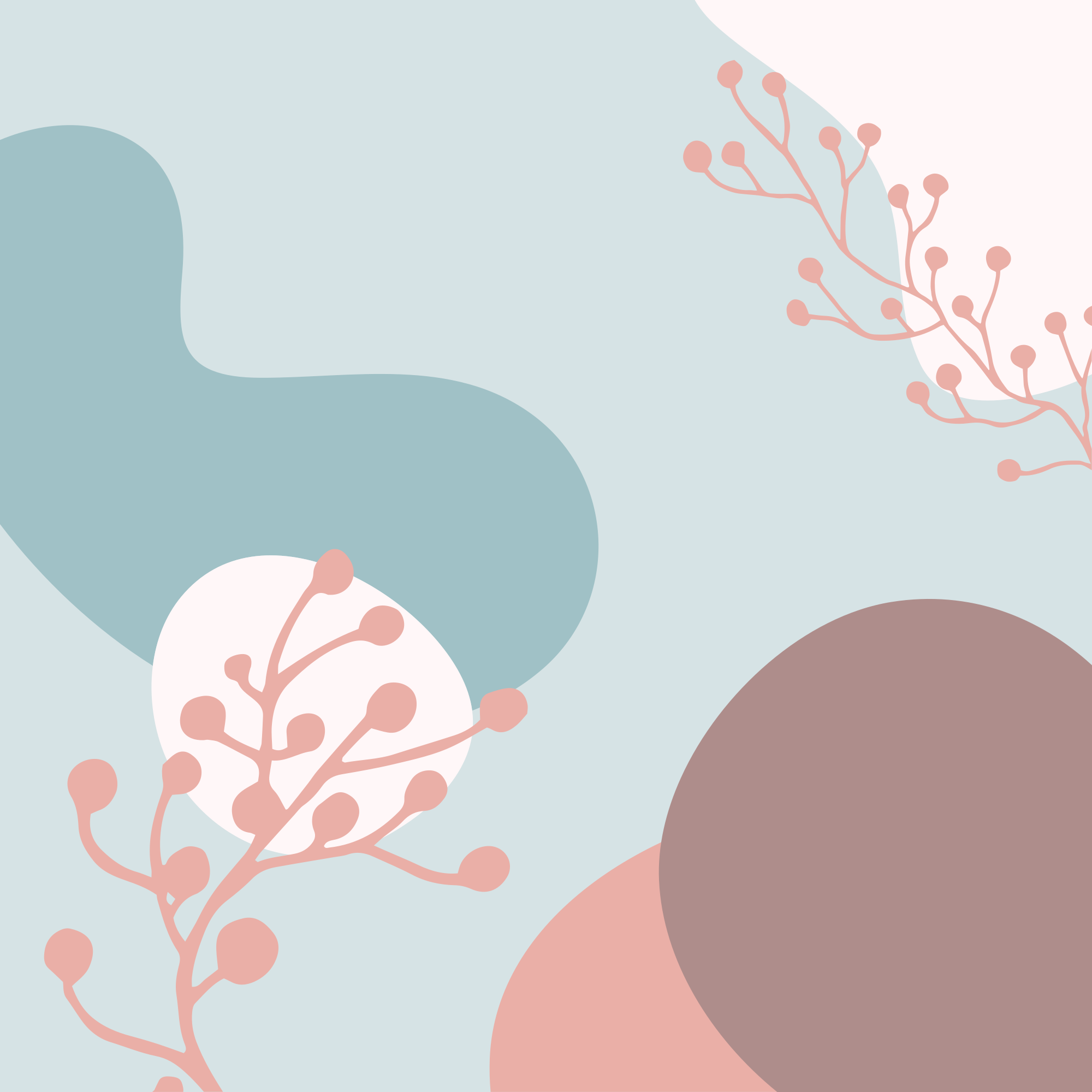 Absztrakt botanikai formák vinil szőnyeg virágok és növények - TenStickers