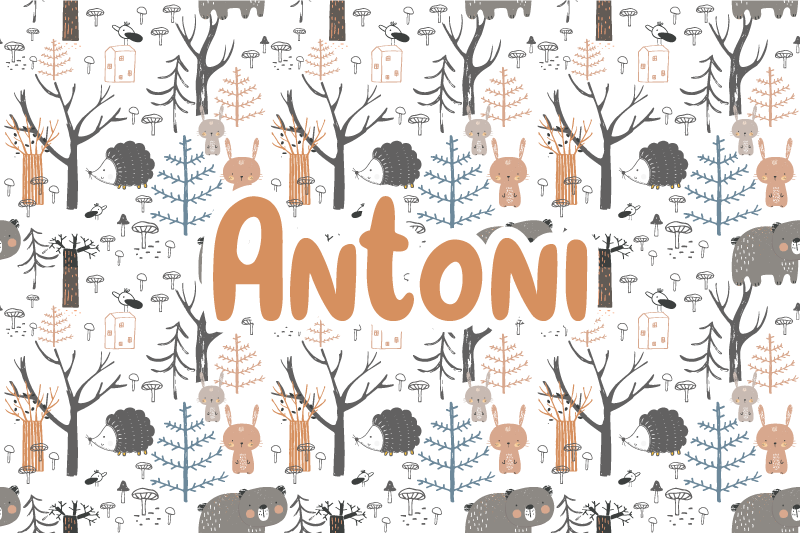 Testreszabott erdőterület Vinil szőnyeg nevekkel - TenStickers