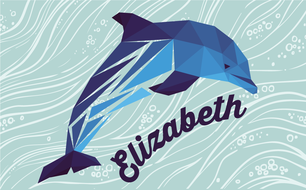 Személyre szabott delfin Vinil szőnyeg nevekkel - TenStickers