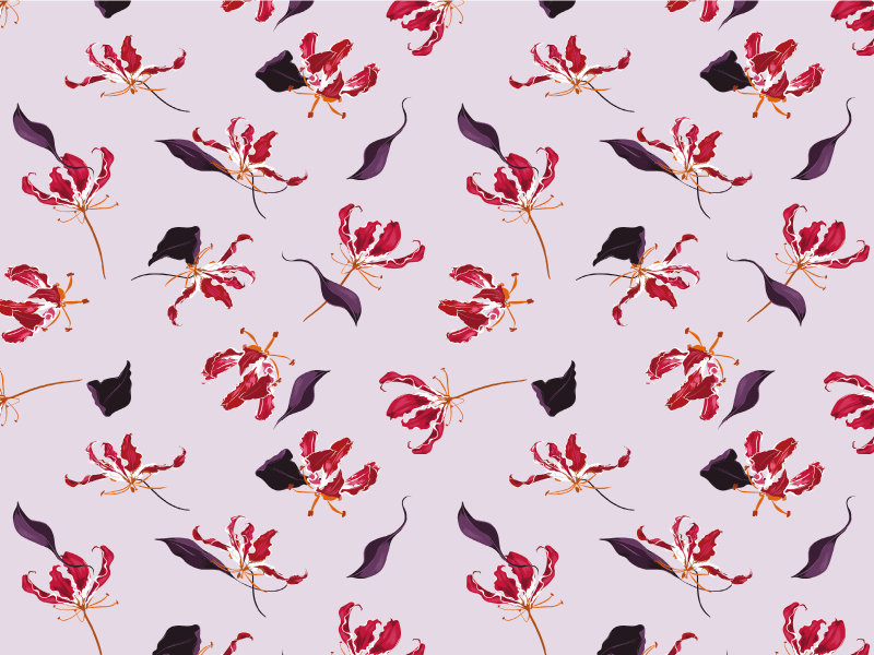 Virágmotívum elegancia vinil szőnyeg virágok és növények - TenStickers