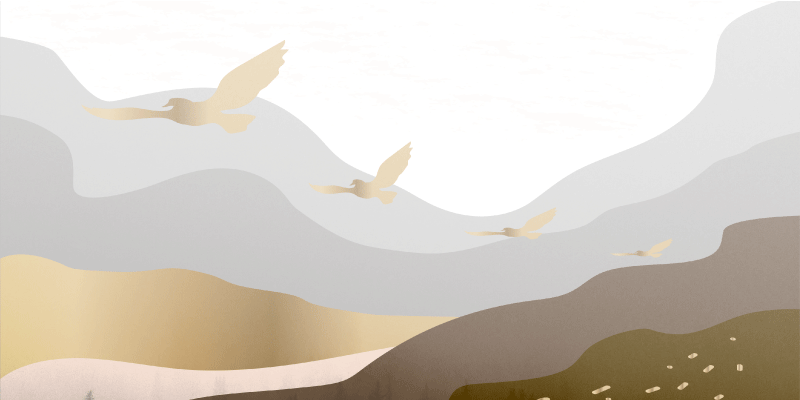 Nyugtató madarak sziluettje táj vinil szőnyeg állat - TenStickers