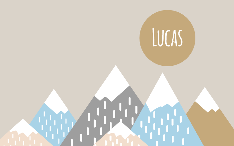 Személyre szabható hegyi táj Vinil szőnyeg nevekkel - TenStickers