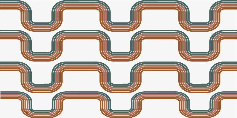 Absztrakt minimális hullámok vintage szőnyeg - TenStickers