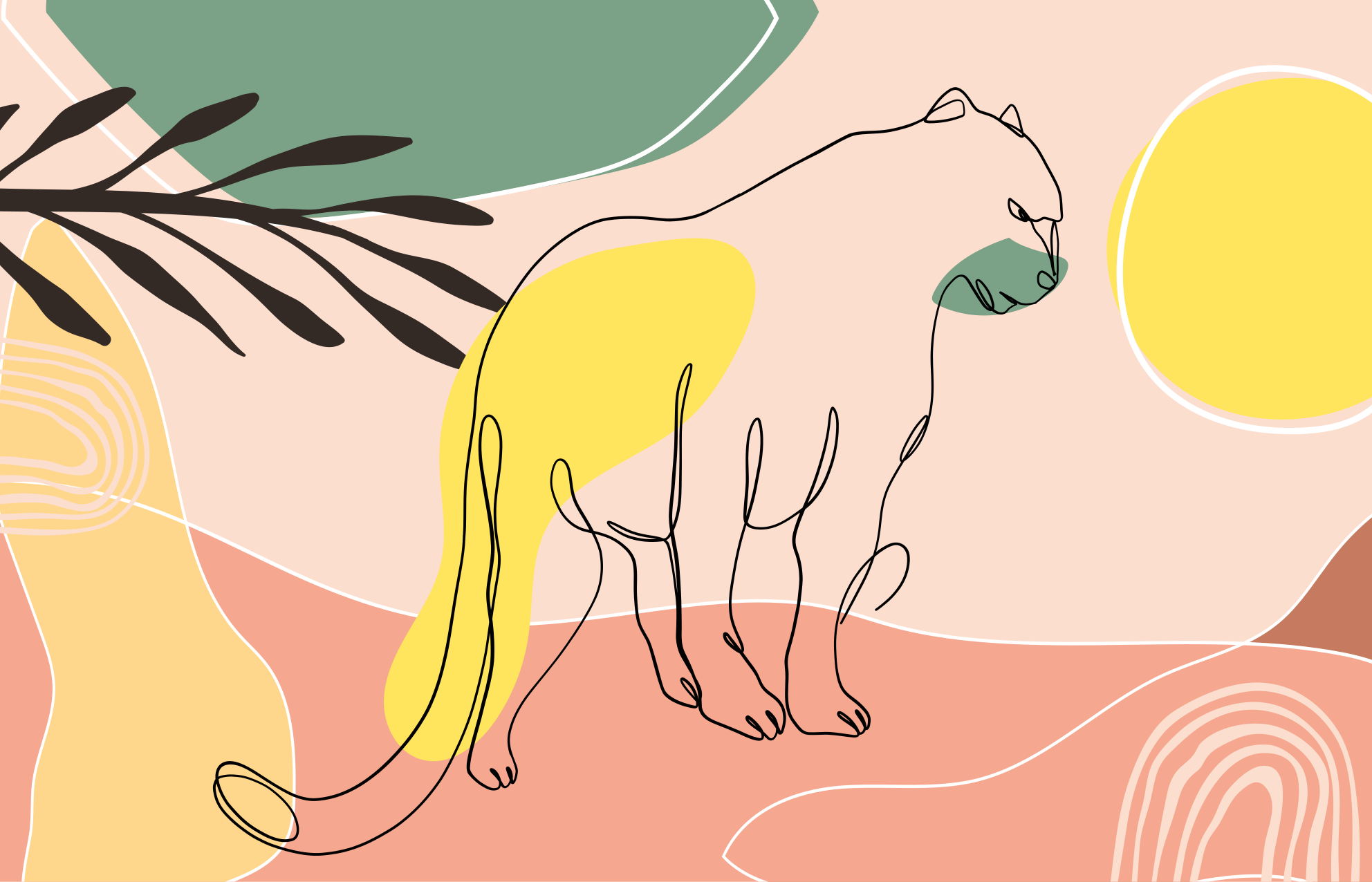 Kézzel rajzolt párduc állatszőnyeg - TenStickers