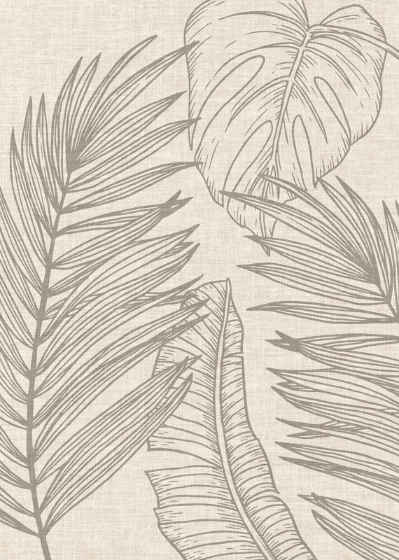 vinil szőnyeg virágok és növények trópusi efecto tejido - TenStickers