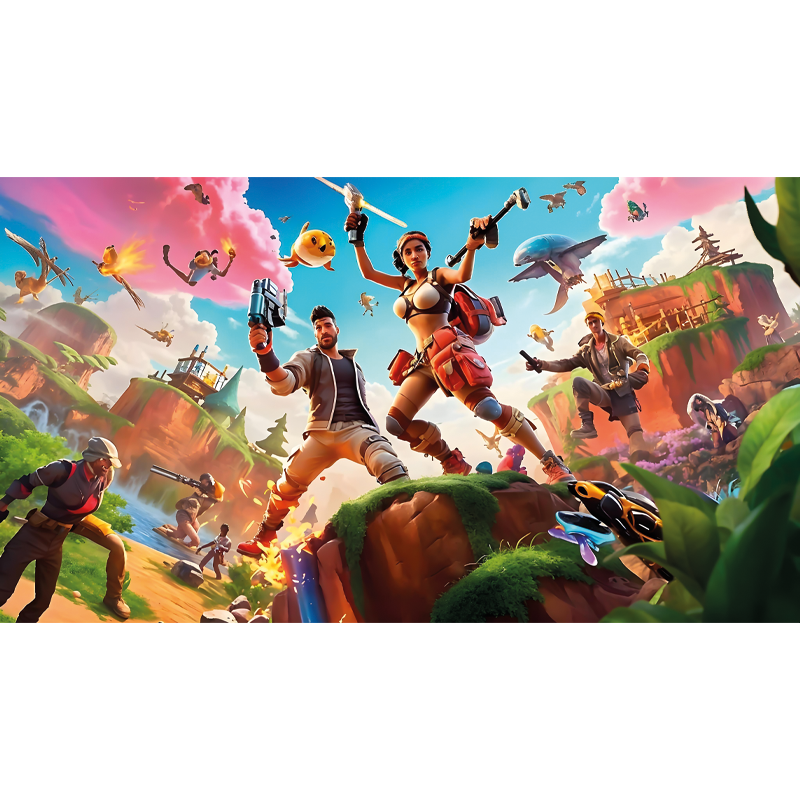 vinil szőnyeg hálószoba videojáték karakterek akcióban - TenStickers