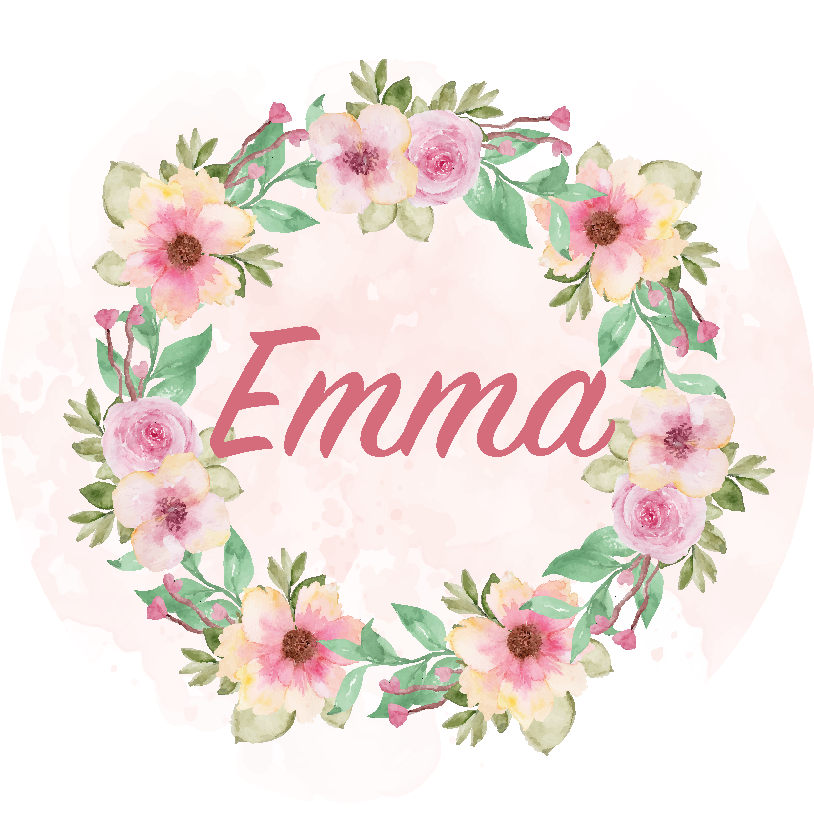 Vinil szőnyeg nevekkel virágok koronája - TenStickers