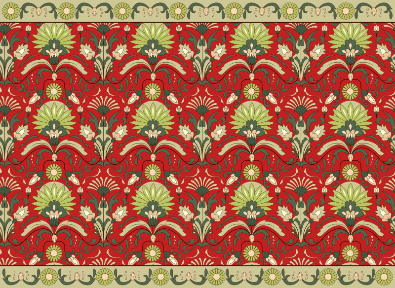 vinil szőnyeg étkező hagyományos zöld dizájn - TenStickers