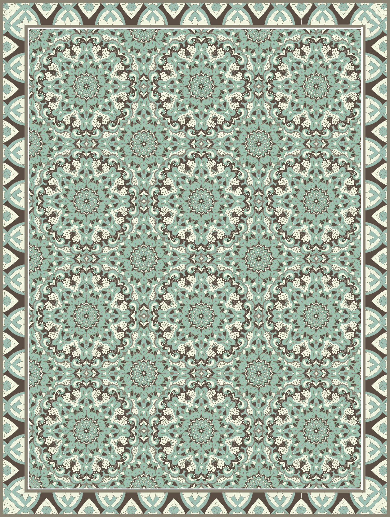 vinil szőnyeg étkező virágos csempe minta - TenStickers