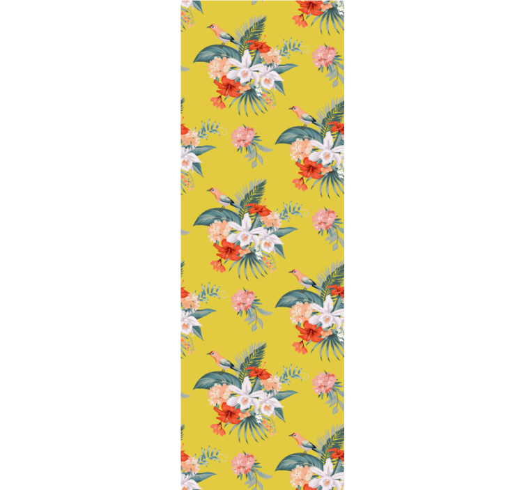 Csokor sárga háttéren Tapéta Virágok - TenStickers