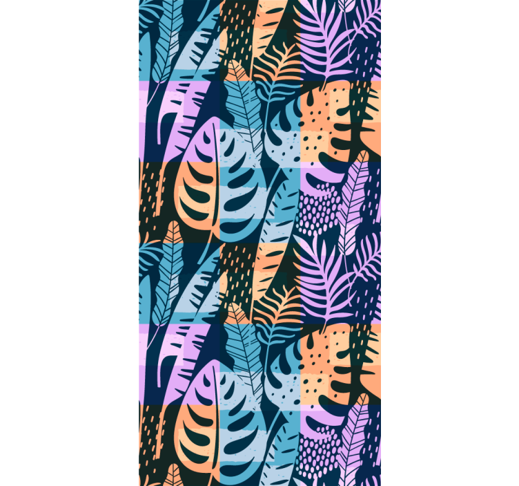 Tropical színes művészet tapéta levelek - TenStickers