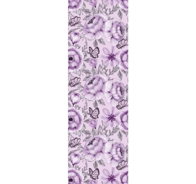 Virágos lepkék kompozíció tapéta virágok - TenStickers