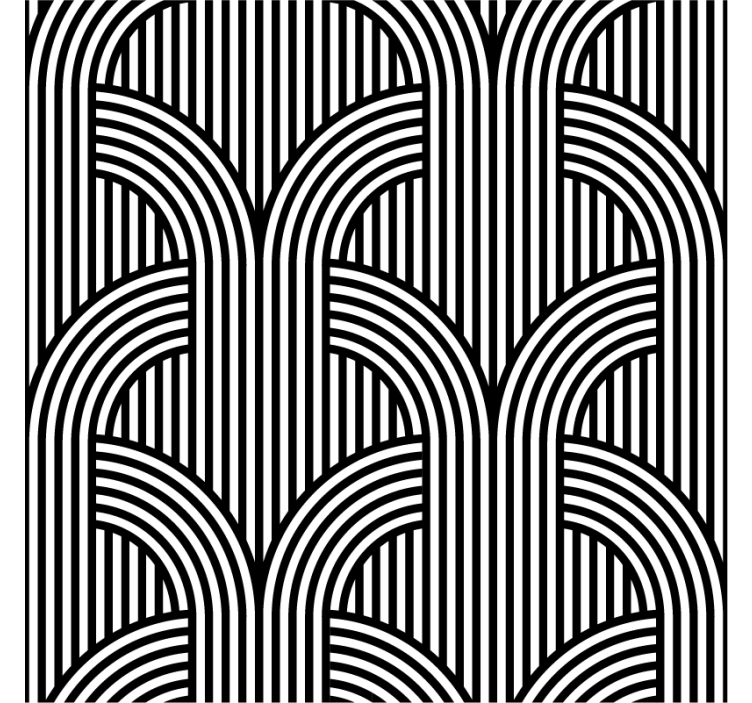 Fekete-fehér ívek tapéta díszítő - TenStickers