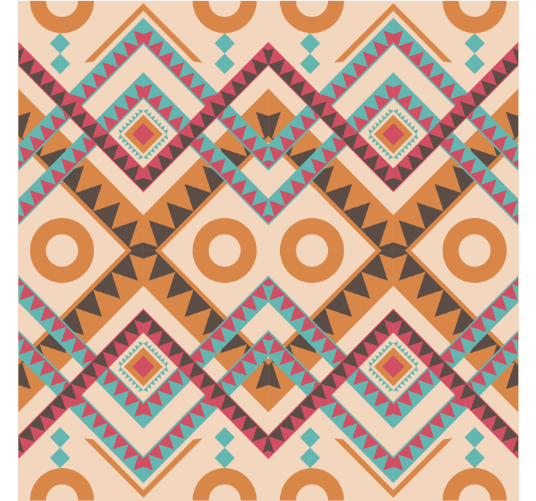 Színes gyémántmintás nappali tapéta - TenStickers