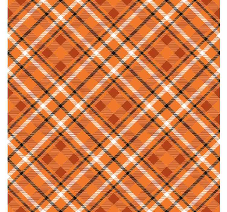 Narancssárga mintás négyzetek barna vonalakkal párna tapéta - TenStickers