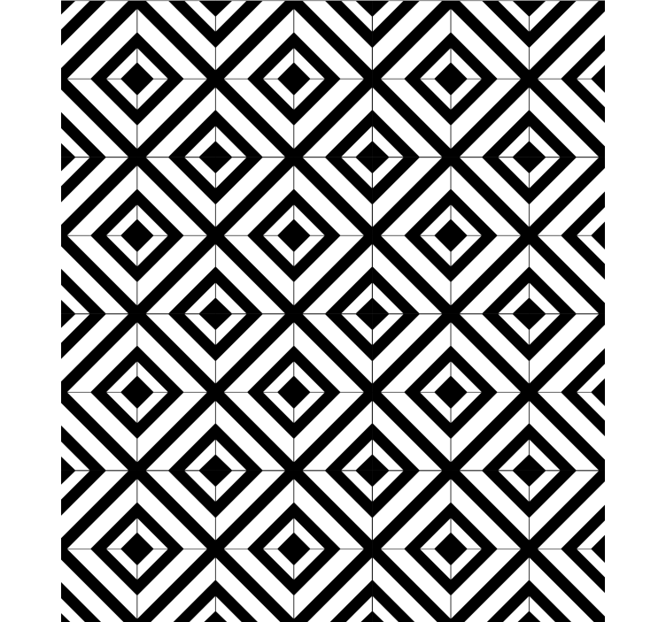 Fekete-fehér gyémántok tapéta geometriai - TenStickers