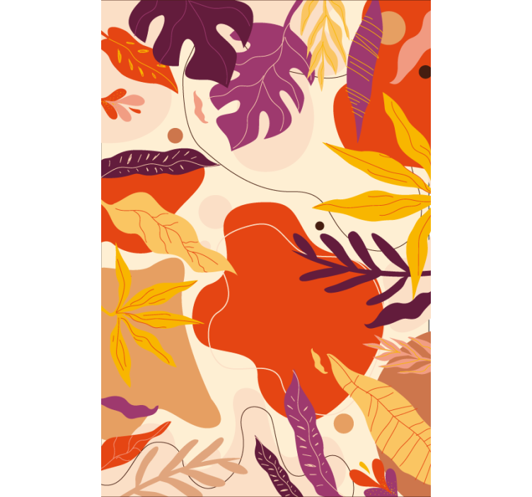 Tapéta természet - színes absztrakt levelek - TenStickers