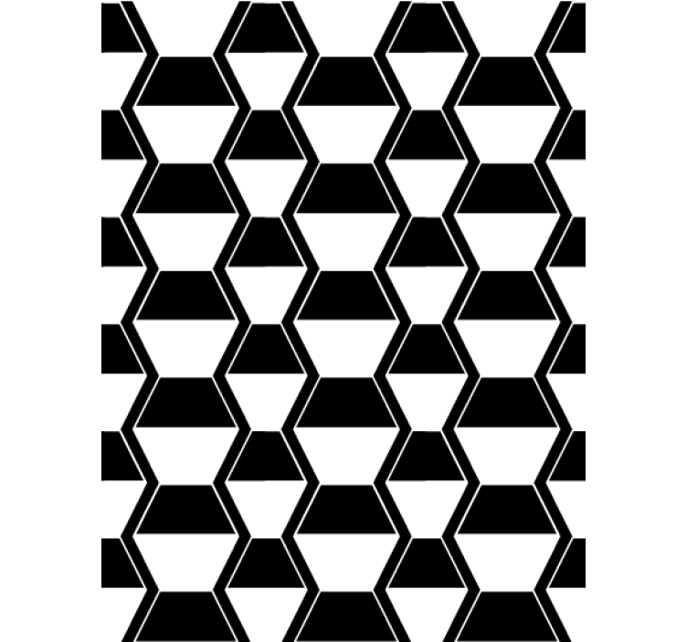 Cosmopolitan stílusú fekete-fehér hexagon nappali tapéta - TenStickers