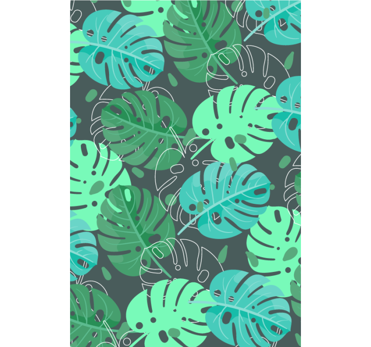 Tropical leaf pattern nappali tapéta - TenStickers