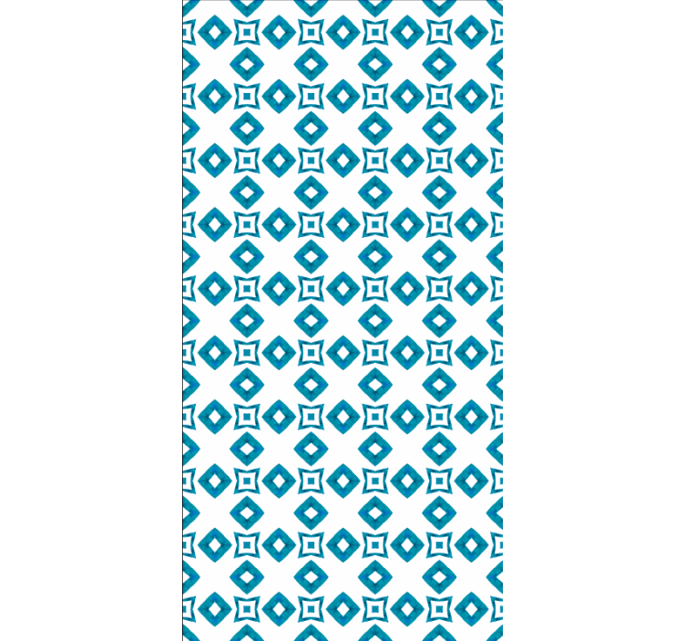 Geometrikus kék mintás konyhai tapéta - TenStickers