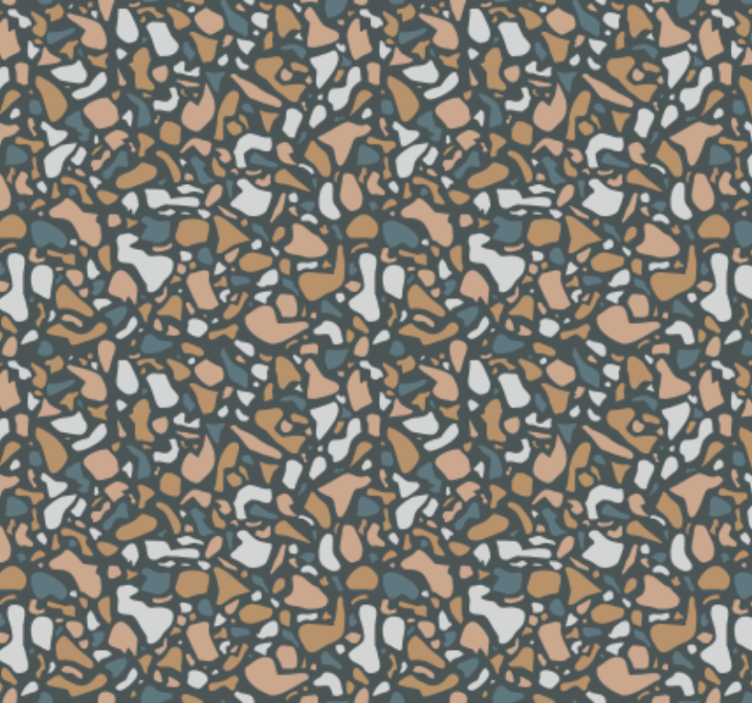 Barna és kék terrazzo konyhai tapéta - TenStickers